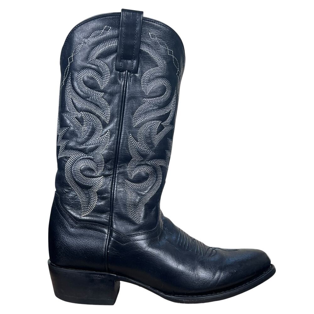 Dan Post Milwaukee Black Leather Cowboy Boots Size 9 D